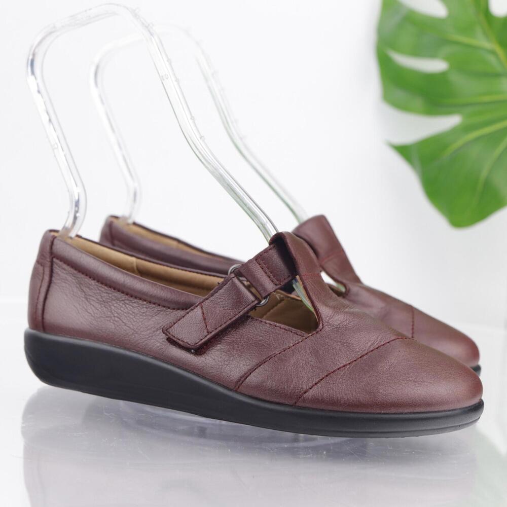 Hotter Shoes Womens Sunset Mary Jane Flats Size 7 Brown Leather Comfort Loafers